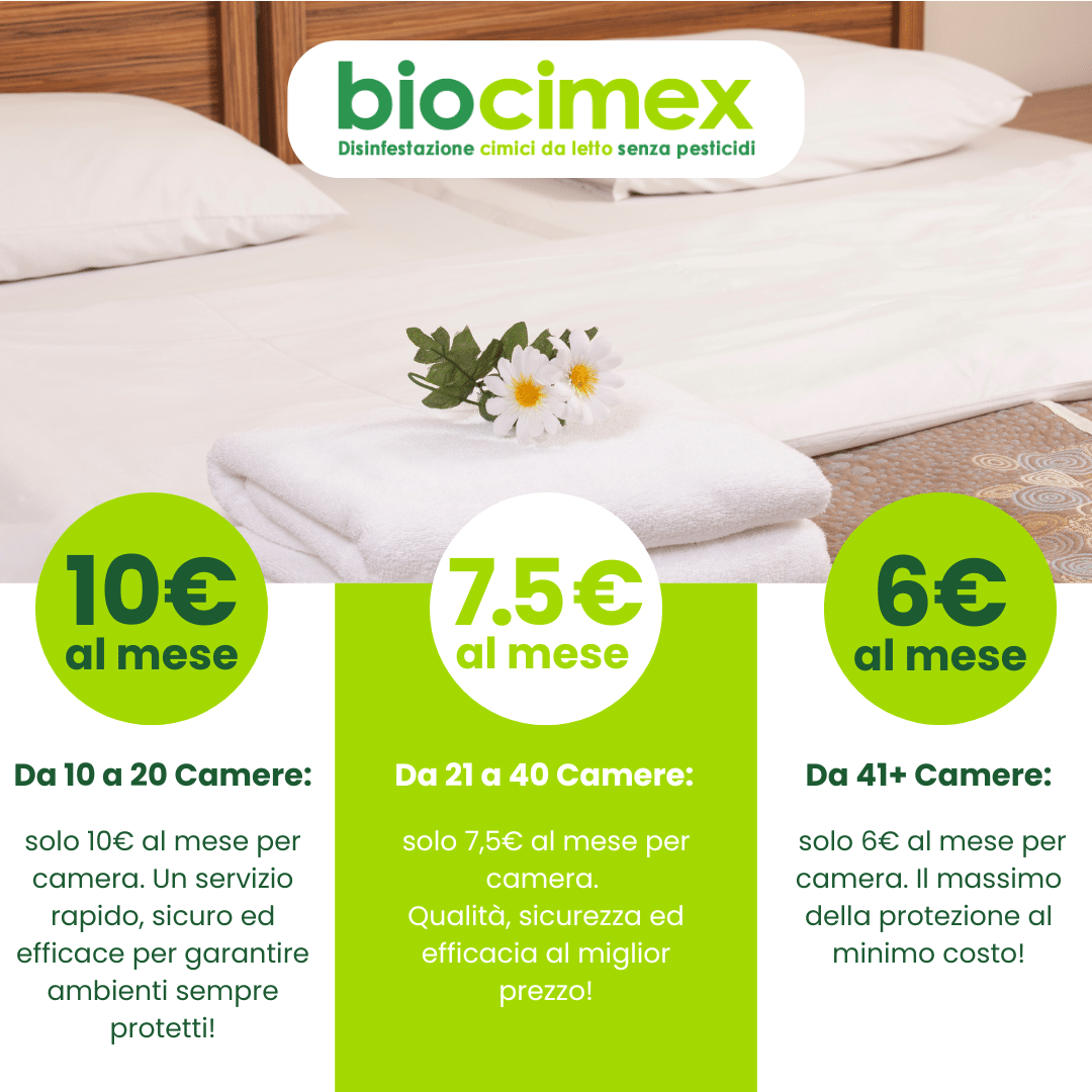 Tariffe del pacchetto monitoraggio cimici dei letti per hotel