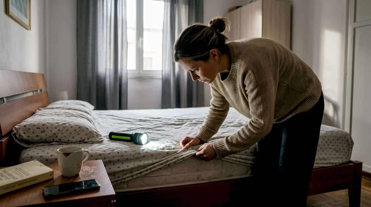 Controllo del materasso per cimici dei letti nelle settimane successive al soggiorno in hotel