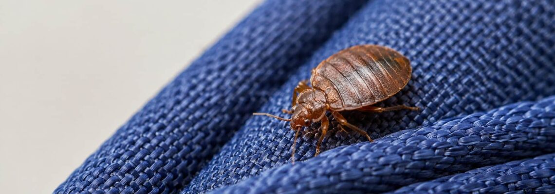 Cimice dei letti adulta sulla cucitura di uno zaino scolastico: è così che viaggia da scuola a casa